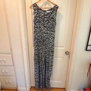 Calvin Klein Black & White Abstract Print Dress